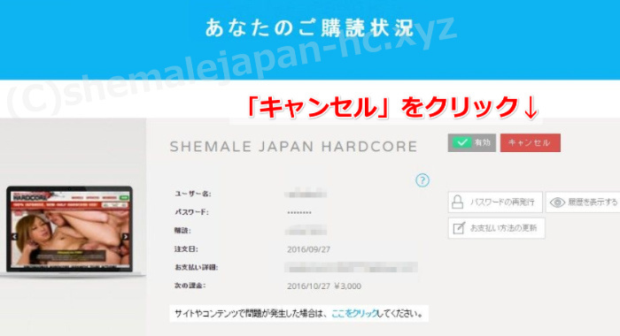 SHEMALEJAPANHARDCORE 退会方法 日本語